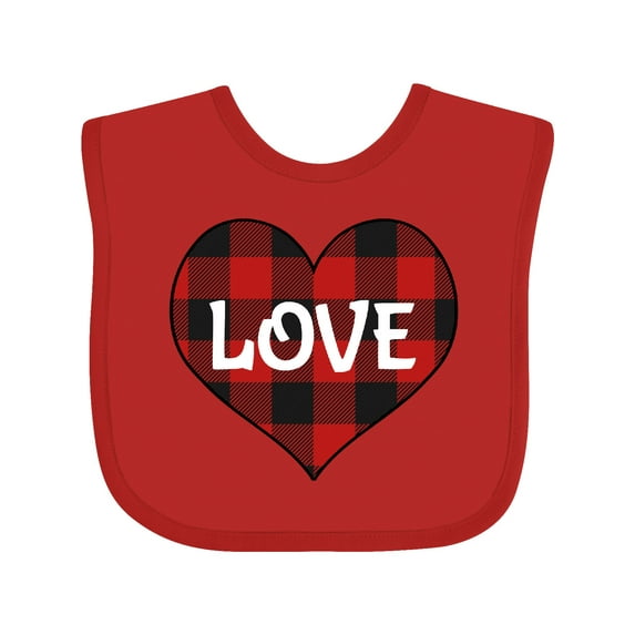 Inktastic Valentine Buffalo Plaid Love Boys or Girls Baby Bib