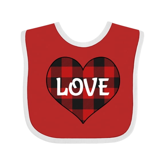 Inktastic Valentine Buffalo Plaid Love Boys or Girls Baby Bib