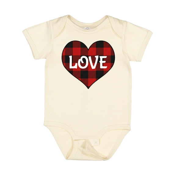 Inktastic Valentine Buffalo Plaid Love Boys or Girls Baby Bodysuit