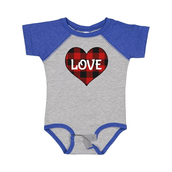 Inktastic Valentine Buffalo Plaid Love Boys or Girls Baby Bodysuit