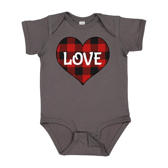 Inktastic Valentine Buffalo Plaid Love Boys or Girls Baby Bodysuit