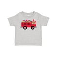 thumbnail image 1 of Inktastic Valentine Fire Truck Heart Bear Boys or Girls Baby T-Shirt, 1 of 5