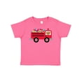 thumbnail image 1 of Inktastic Valentine Fire Truck Heart Bear Boys or Girls Baby T-Shirt, 1 of 5