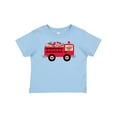 thumbnail image 1 of Inktastic Valentine Fire Truck Heart Bear Boys or Girls Baby T-Shirt, 1 of 5