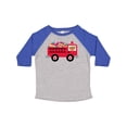 thumbnail image 1 of Inktastic Valentine Fire Truck Heart Bear Boys or Girls Toddler T-Shirt, 1 of 5