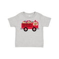 thumbnail image 1 of Inktastic Valentine Fire Truck Heart Bear Boys or Girls Toddler T-Shirt, 1 of 5
