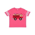 thumbnail image 1 of Inktastic Valentine Fire Truck Heart Bear Boys or Girls Toddler T-Shirt, 1 of 5