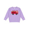 thumbnail image 1 of Inktastic Valentine Fire Truck Heart Bear Toddler Sweatshirt, 1 of 4