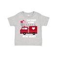 thumbnail image 1 of Inktastic Valentine Fire Truck White and Pink Hearts Boys or Girls Toddler T-Shirt, 1 of 5