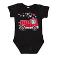 thumbnail image 1 of Inktastic Valentine Fire Truck with Cute Dalmatian and Hearts Boys or Girls Baby Bodysuit, 1 of 5