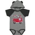 thumbnail image 1 of Inktastic Valentine Fire Truck with Cute Dalmatian and Hearts Boys or Girls Baby Bodysuit, 1 of 5