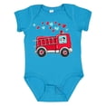 thumbnail image 1 of Inktastic Valentine Fire Truck with Cute Dalmatian and Hearts Boys or Girls Baby Bodysuit, 1 of 5