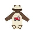 thumbnail image 1 of Inktastic Valentine Fire Truck with Cute Dalmatian and Hearts Boys or Girls Long Sleeve Baby Bodysuit, 1 of 5