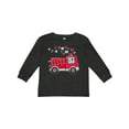 thumbnail image 1 of Inktastic Valentine Fire Truck with Cute Dalmatian and Hearts Boys or Girls Long Sleeve Toddler T-Shirt, 1 of 5