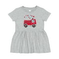 thumbnail image 1 of Inktastic Valentine Fire Truck with Cute Dalmatian and Hearts Girls Baby Dress, 1 of 5