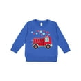 thumbnail image 1 of Inktastic Valentine Fire Truck with Cute Dalmatian and Hearts Toddler Sweatshirt, 1 of 4