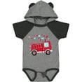 thumbnail image 1 of Inktastic Valentine Fire Truck with Hearts Boys or Girls Baby Bodysuit, 1 of 5