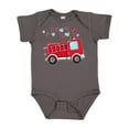 thumbnail image 1 of Inktastic Valentine Fire Truck with Hearts Boys or Girls Baby Bodysuit, 1 of 5