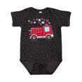 thumbnail image 1 of Inktastic Valentine Fire Truck with Hearts Boys or Girls Baby Bodysuit, 1 of 5