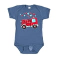 thumbnail image 1 of Inktastic Valentine Fire Truck with Hearts Boys or Girls Baby Bodysuit, 1 of 5