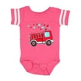 thumbnail image 1 of Inktastic Valentine Fire Truck with Hearts Boys or Girls Baby Bodysuit, 1 of 5