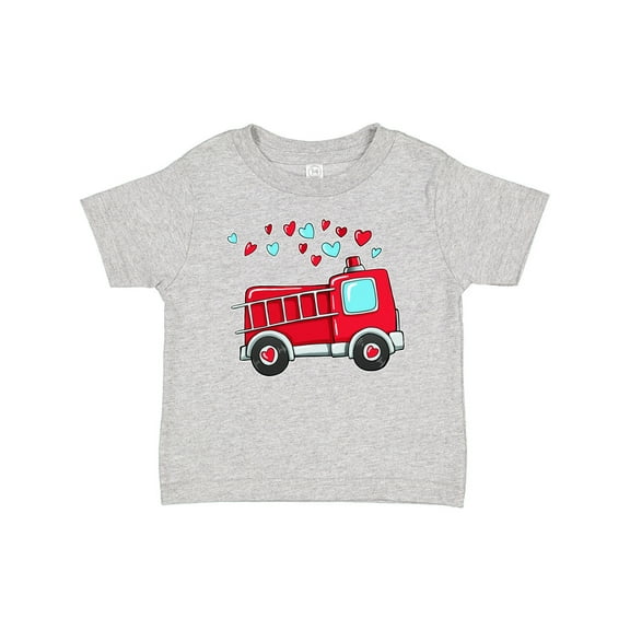 Inktastic Valentine Fire Truck with Hearts Boys or Girls Baby T-Shirt