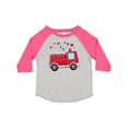 thumbnail image 1 of Inktastic Valentine Fire Truck with Hearts Boys or Girls Toddler T-Shirt, 1 of 5