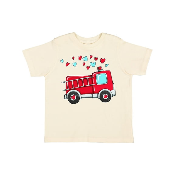 Inktastic Valentine Fire Truck with Hearts Boys or Girls Toddler T-Shirt