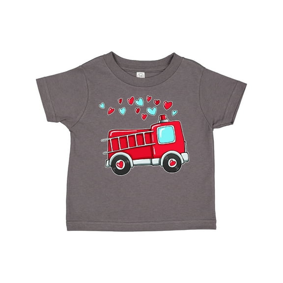Inktastic Valentine Fire Truck with Hearts Boys or Girls Toddler T-Shirt