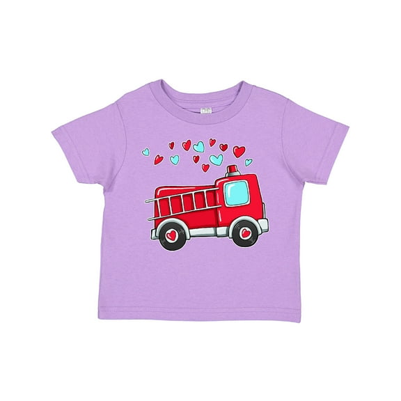 Inktastic Valentine Fire Truck with Hearts Boys or Girls Toddler T-Shirt