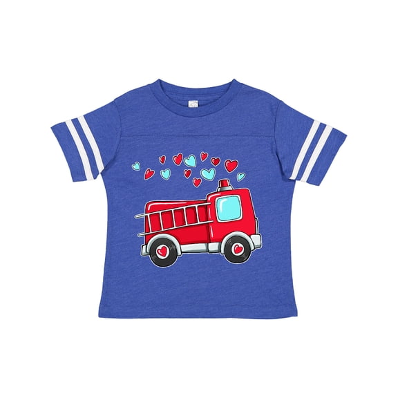 Inktastic Valentine Fire Truck with Hearts Boys or Girls Toddler T-Shirt