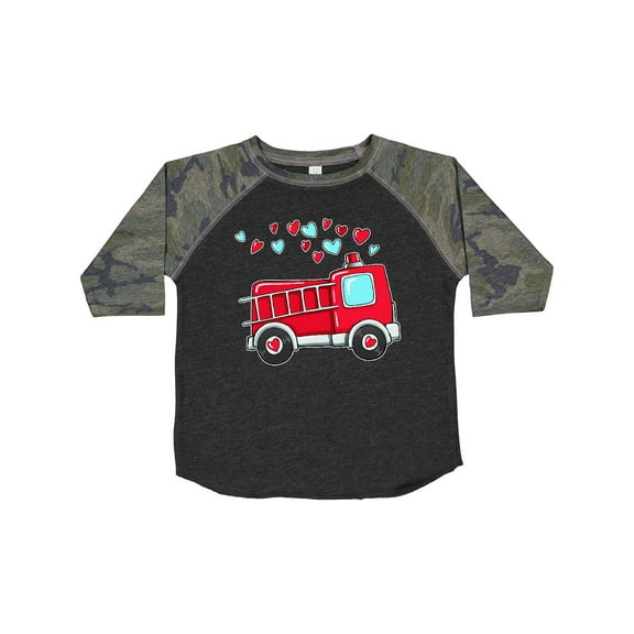 Inktastic Valentine Fire Truck with Hearts Boys or Girls Toddler T-Shirt