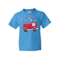 thumbnail image 1 of Inktastic Valentine Fire Truck with Hearts Youth T-Shirt, 1 of 5