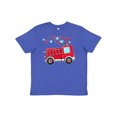 thumbnail image 1 of Inktastic Valentine Fire Truck with Hearts Youth T-Shirt, 1 of 5