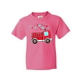 thumbnail image 1 of Inktastic Valentine Fire Truck with Hearts Youth T-Shirt, 1 of 5