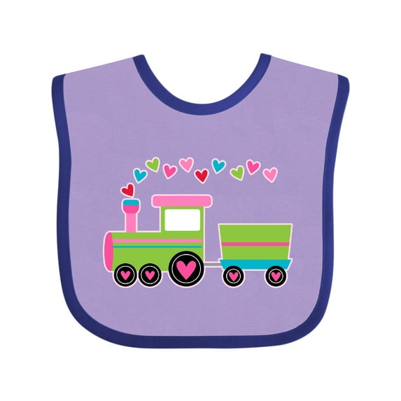 Inktastic Valentine Heart Train Boys or Girls Baby Bib