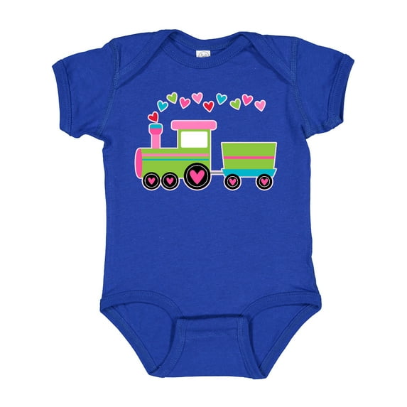Inktastic Valentine Heart Train Boys or Girls Baby Bodysuit