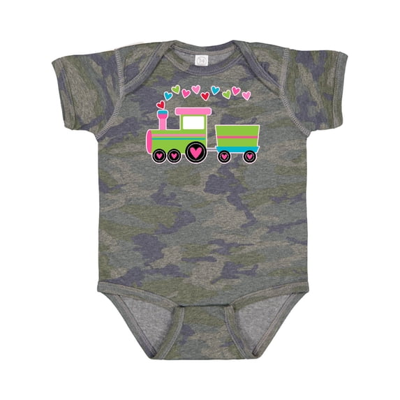 Inktastic Valentine Heart Train Boys or Girls Baby Bodysuit