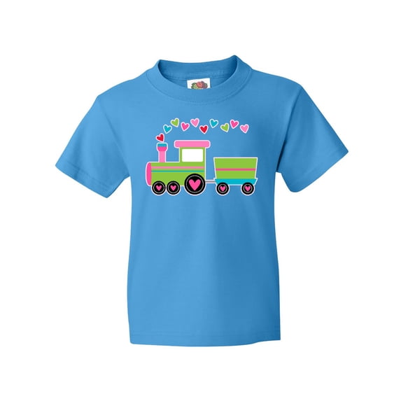 Inktastic Valentine Heart Train Youth T-Shirt