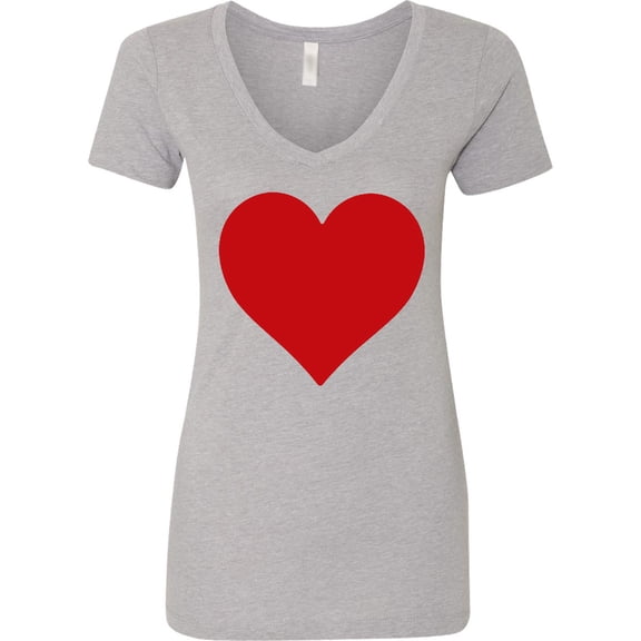Inktastic Valentine Heart in Red Women's V-Neck T-Shirt