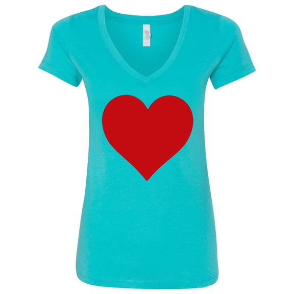 Inktastic Valentine Heart in Red Women's V-Neck T-Shirt