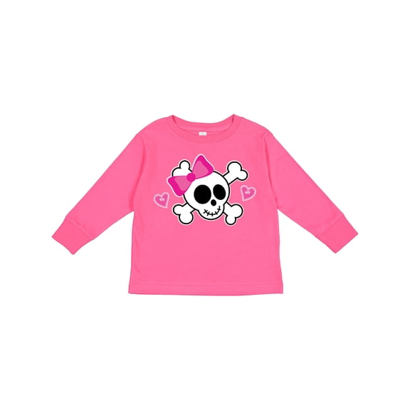 Inktastic Valentine Holiday Girls Skull Girls Long Sleeve Toddler T-Shirt