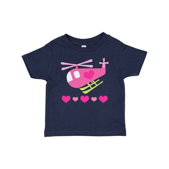 Inktastic Valentine Pink Heart Helicopter Boys or Girls Baby T-Shirt