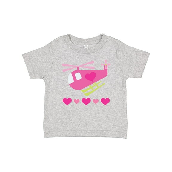 Inktastic Valentine Pink Heart Helicopter Boys or Girls Baby T-Shirt
