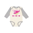 thumbnail image 1 of Inktastic Valentine Pink Heart Helicopter Boys or Girls Long Sleeve Baby Bodysuit, 1 of 5
