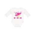 thumbnail image 1 of Inktastic Valentine Pink Heart Helicopter Boys or Girls Long Sleeve Baby Bodysuit, 1 of 5