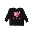 thumbnail image 1 of Inktastic Valentine Pink Heart Helicopter Boys or Girls Long Sleeve Toddler T-Shirt, 1 of 5