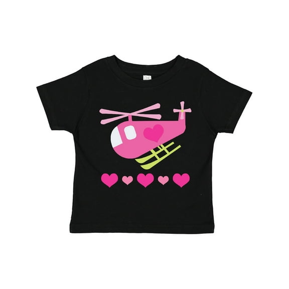 Inktastic Valentine Pink Heart Helicopter Boys or Girls Toddler T-Shirt