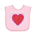 thumbnail image 1 of Inktastic Valentine Red Heart with Dots Boys or Girls Baby Bib, 1 of 4