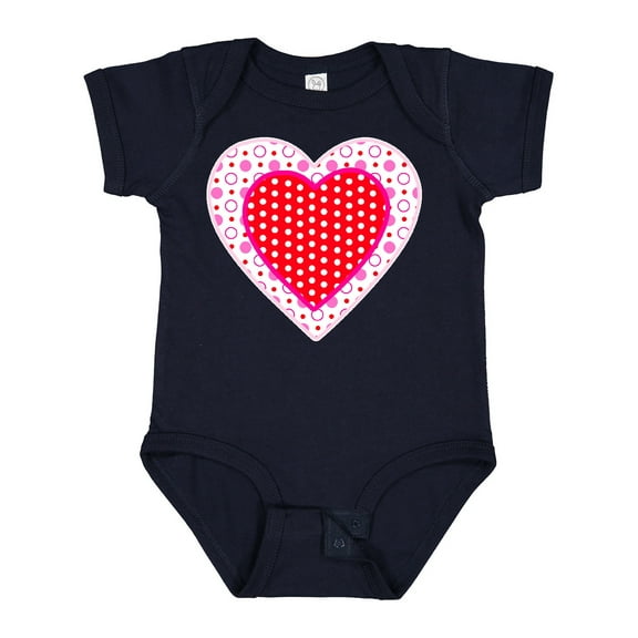 Inktastic Valentine Red Heart with Dots Boys or Girls Baby Bodysuit